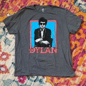 Dylan Graphic Tee - Charcoal Gray with Blue and Red Accents